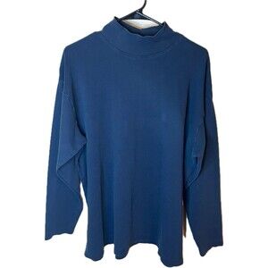 Vintage Eddie Bauer Women’s XXL Tall Navy Blue Long Sleeve Mock Neck Pullover